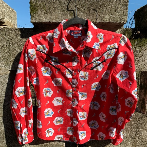Vintage Western Cowboy / Cowgirl Pearl Snap Shirt- Child’s size Large / Adult XS - Picture 1 of 6